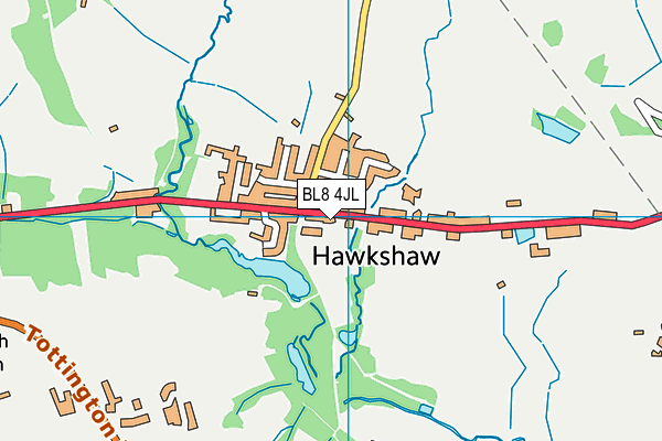St Mary's Church of England Primary School, Hawkshaw map (BL8 4JL) - OS VectorMap District (Ordnance Survey)