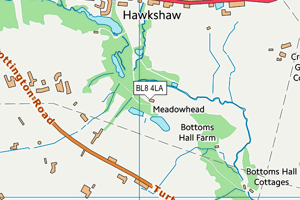 Hawkshaw Tennis Club map (BL8 4LA) - OS VectorMap District (Ordnance Survey)