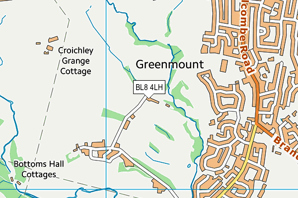 Greenmount Golf Club map (BL8 4LH) - OS VectorMap District (Ordnance Survey)