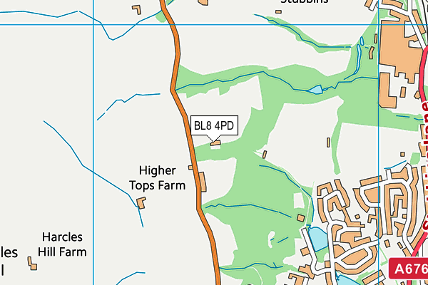 BL8 4PD map - OS VectorMap District (Ordnance Survey)
