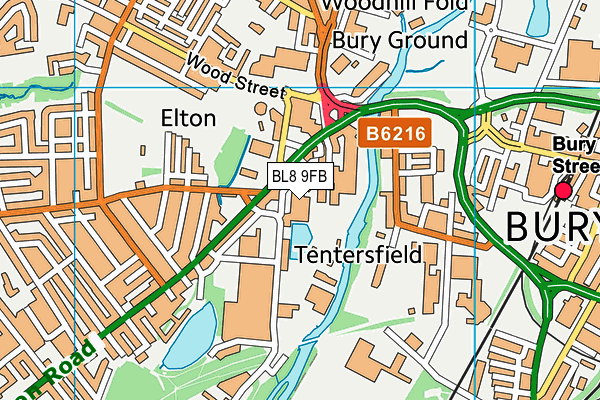 BL8 9FB map - OS VectorMap District (Ordnance Survey)