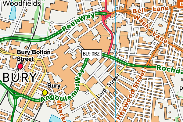 Jd Gyms (Bury) map (BL9 0BZ) - OS VectorMap District (Ordnance Survey)