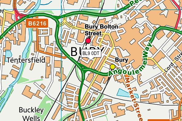 BL9 0DT map - OS VectorMap District (Ordnance Survey)