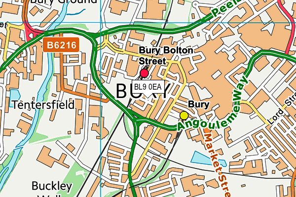 BL9 0EA map - OS VectorMap District (Ordnance Survey)
