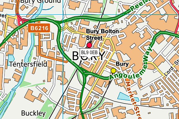 BL9 0EB map - OS VectorMap District (Ordnance Survey)