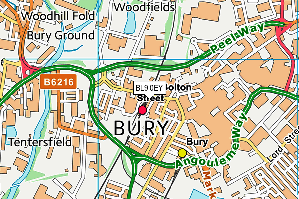 BL9 0EY map - OS VectorMap District (Ordnance Survey)