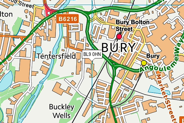 Bury Grammar Schools map (BL9 0HN) - OS VectorMap District (Ordnance Survey)