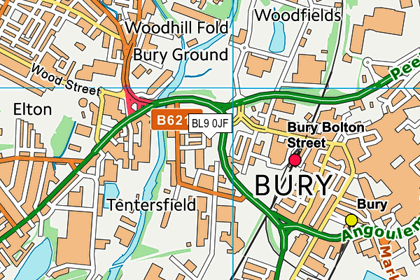 BL9 0JF map - OS VectorMap District (Ordnance Survey)