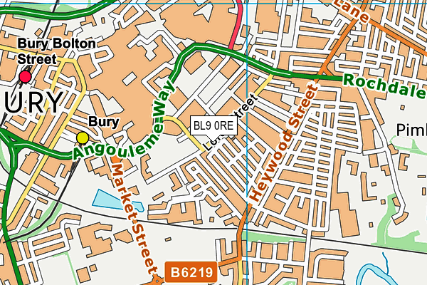 BL9 0RE map - OS VectorMap District (Ordnance Survey)