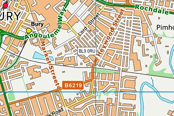 BL9 0RU map - OS VectorMap District (Ordnance Survey)