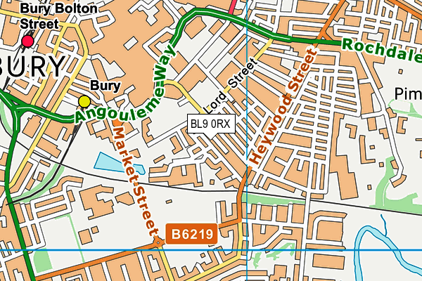BL9 0RX map - OS VectorMap District (Ordnance Survey)