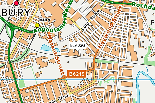 BL9 0SG map - OS VectorMap District (Ordnance Survey)