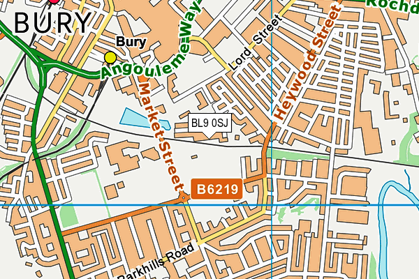 BL9 0SJ map - OS VectorMap District (Ordnance Survey)