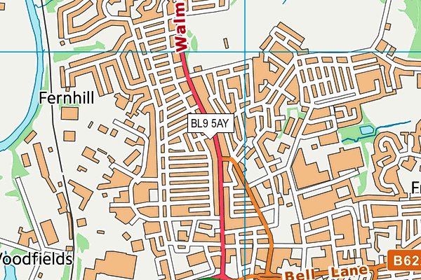 BL9 5AY map - OS VectorMap District (Ordnance Survey)