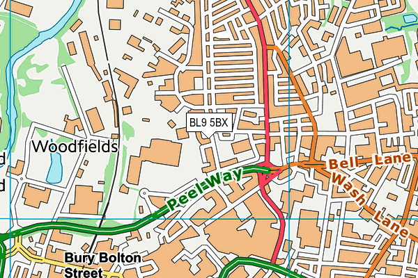 BL9 5BX map - OS VectorMap District (Ordnance Survey)