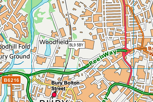 BL9 5BY map - OS VectorMap District (Ordnance Survey)