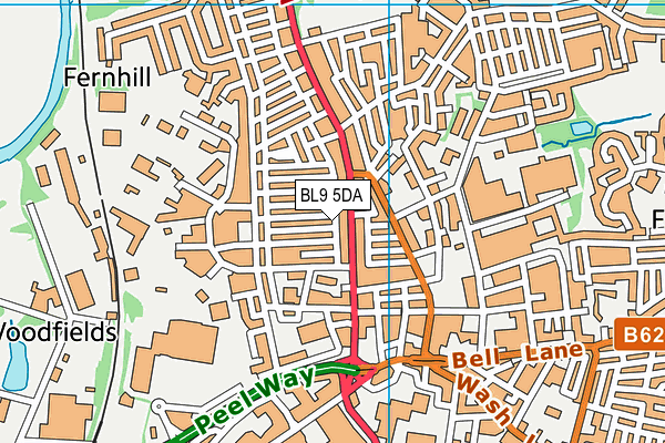 BL9 5DA map - OS VectorMap District (Ordnance Survey)
