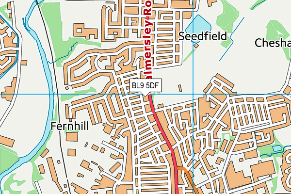 BL9 5DF map - OS VectorMap District (Ordnance Survey)