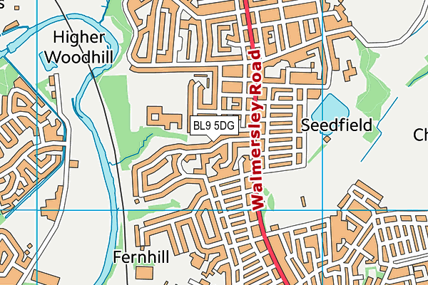 BL9 5DG map - OS VectorMap District (Ordnance Survey)