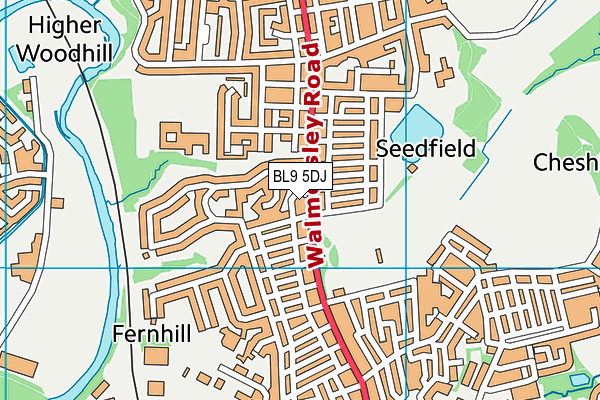 BL9 5DJ map - OS VectorMap District (Ordnance Survey)