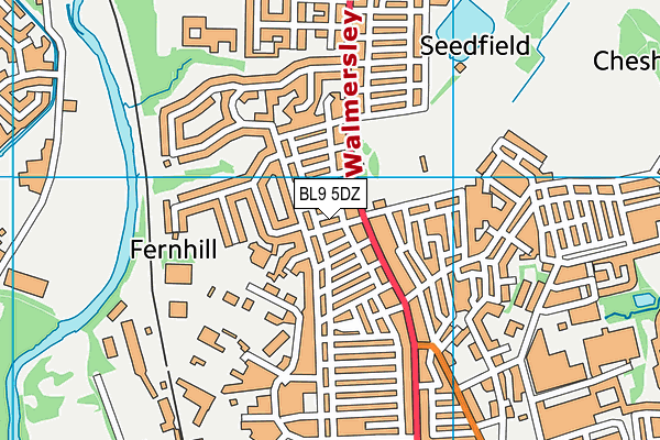 BL9 5DZ map - OS VectorMap District (Ordnance Survey)