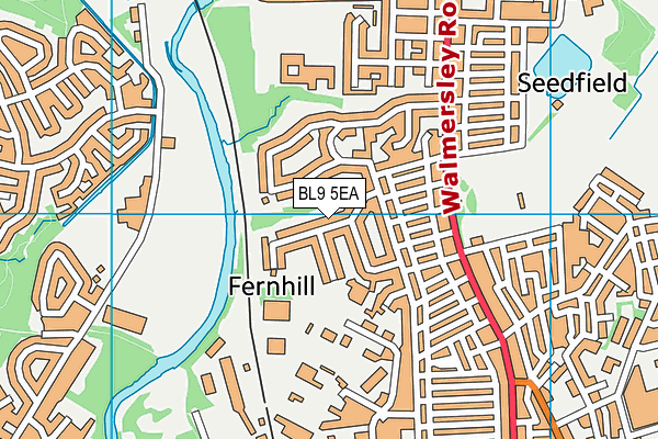 BL9 5EA map - OS VectorMap District (Ordnance Survey)