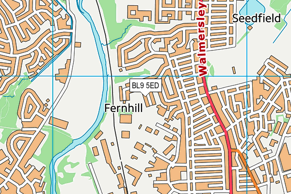 BL9 5ED map - OS VectorMap District (Ordnance Survey)