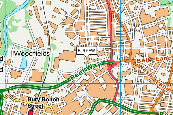 BL9 5EW map - OS VectorMap District (Ordnance Survey)