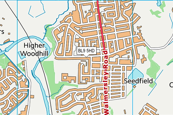 BL9 5HD map - OS VectorMap District (Ordnance Survey)