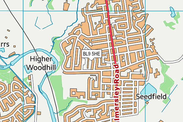 BL9 5HE map - OS VectorMap District (Ordnance Survey)