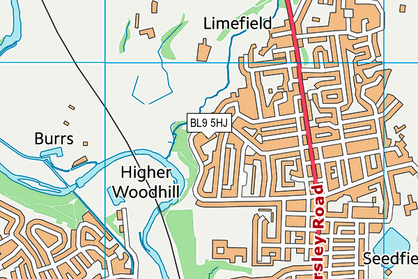 BL9 5HJ map - OS VectorMap District (Ordnance Survey)