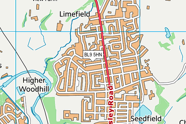 BL9 5HN map - OS VectorMap District (Ordnance Survey)