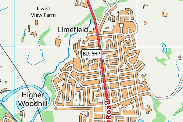 BL9 5HP map - OS VectorMap District (Ordnance Survey)