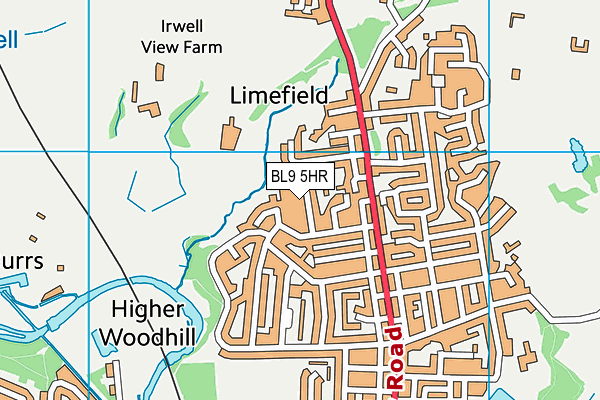 BL9 5HR map - OS VectorMap District (Ordnance Survey)