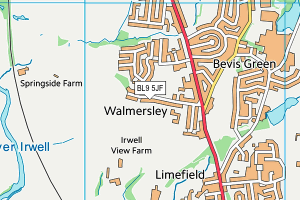 BL9 5JF map - OS VectorMap District (Ordnance Survey)