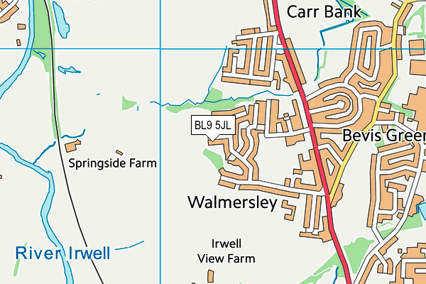 BL9 5JL map - OS VectorMap District (Ordnance Survey)