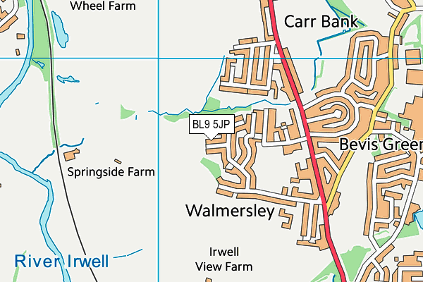 BL9 5JP map - OS VectorMap District (Ordnance Survey)
