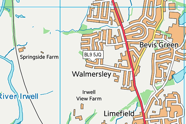 BL9 5JQ map - OS VectorMap District (Ordnance Survey)