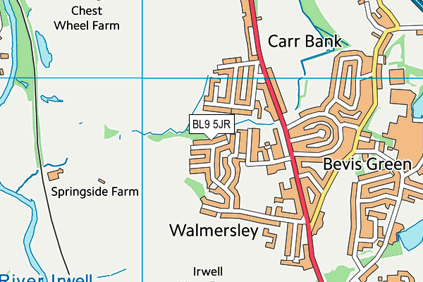 BL9 5JR map - OS VectorMap District (Ordnance Survey)