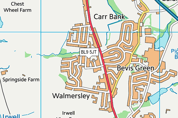 BL9 5JT map - OS VectorMap District (Ordnance Survey)