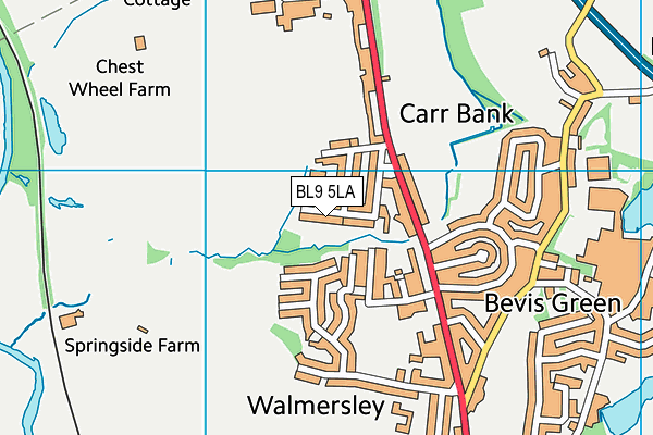 BL9 5LA map - OS VectorMap District (Ordnance Survey)