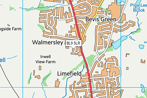 BL9 5LR map - OS VectorMap District (Ordnance Survey)