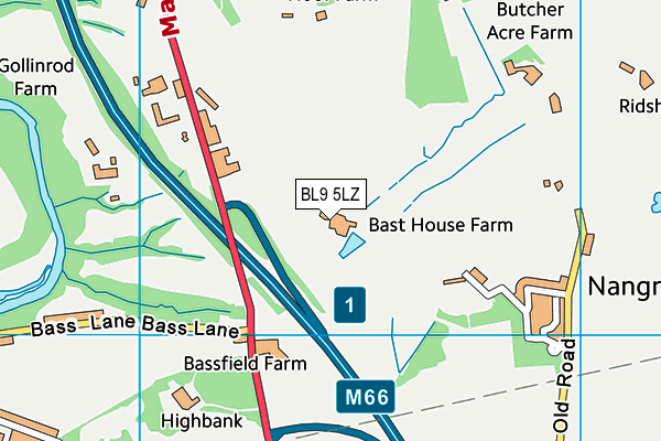 BL9 5LZ map - OS VectorMap District (Ordnance Survey)