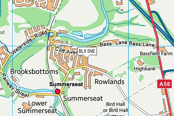 BL9 5NE map - OS VectorMap District (Ordnance Survey)