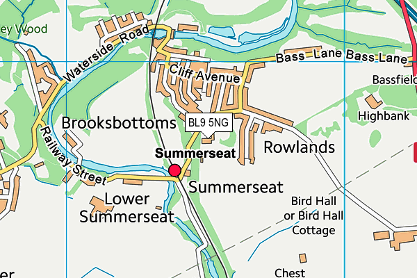 BL9 5NG map - OS VectorMap District (Ordnance Survey)