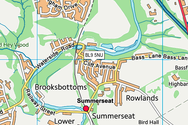 BL9 5NU map - OS VectorMap District (Ordnance Survey)