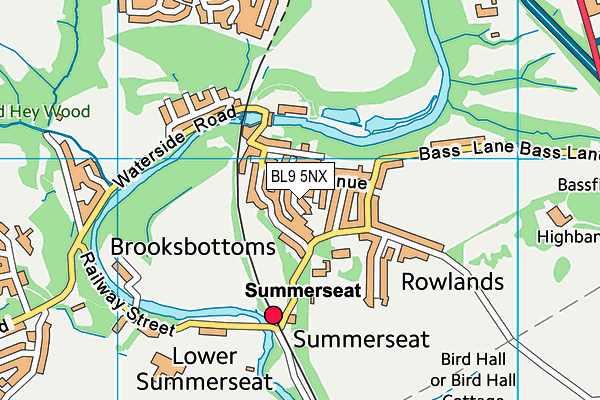 BL9 5NX map - OS VectorMap District (Ordnance Survey)
