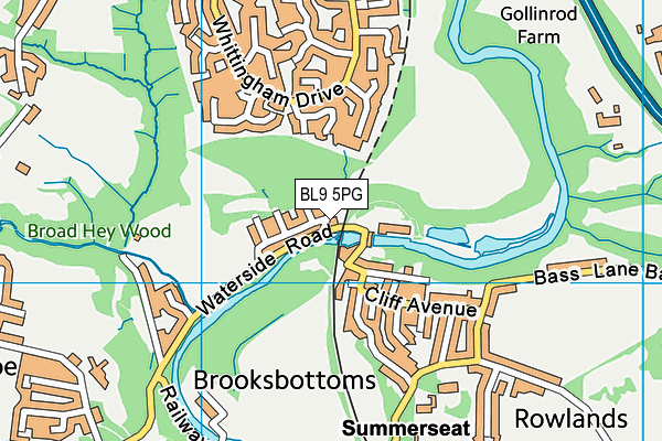 BL9 5PG map - OS VectorMap District (Ordnance Survey)