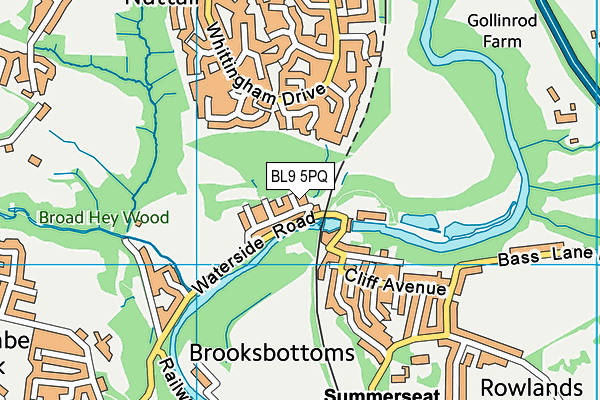 BL9 5PQ map - OS VectorMap District (Ordnance Survey)