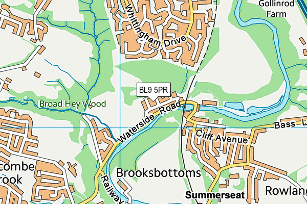 BL9 5PR map - OS VectorMap District (Ordnance Survey)